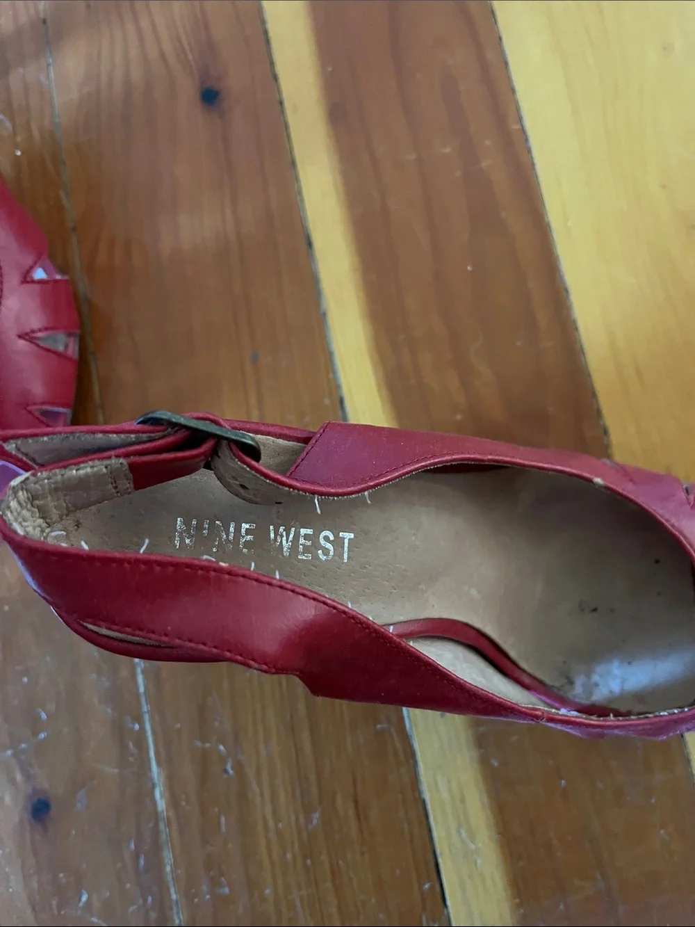 Women’s Red Peep-Toe Slingback Heels